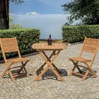 Tavolo Quadrato da Esterno Realizzato in Legno di Acacia - Tramonto Viadurini