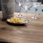 Tavolo Quadrato in HPL Metallo Inox Satinato Made in Italy - Lente Viadurini