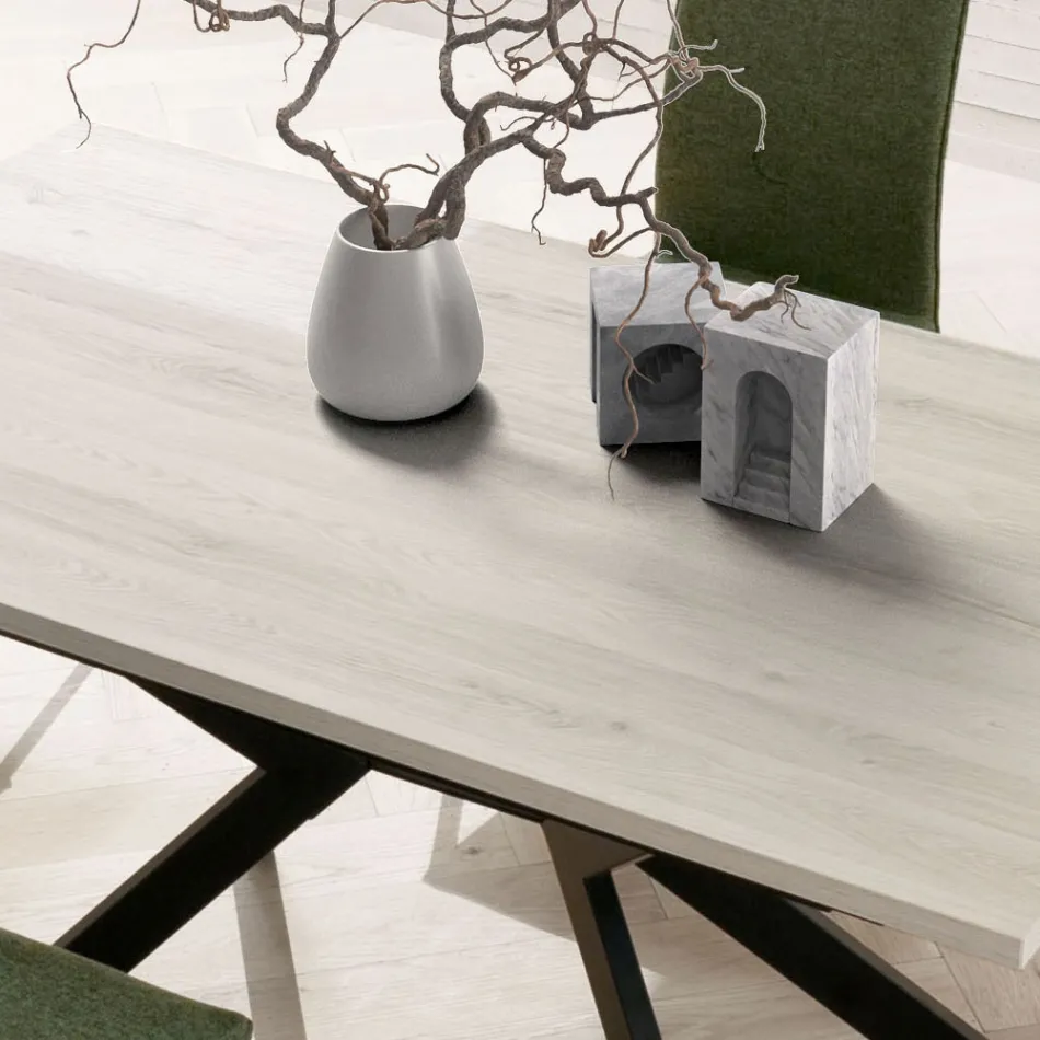 Tavolo Rettangolare Allungabile a 260 o 300 cm in HPL e Metallo - Charmy Viadurini