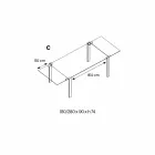 Tavolo Rettangolare Allungabile in Vetro Trasparente Made in Italy – Sopot Viadurini