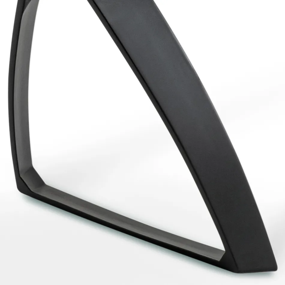 Tavolo Rettangolare con Piano in Rovere Impiallacciato e Base in Alluminio - Logan Viadurini