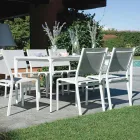 Tavolo Rettangolare da Giardino in Alluminio e Gres - Lunara Viadurini