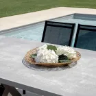 Tavolo Rettangolare da Giardino in Alluminio e Resina Grigia - Nuvia Viadurini