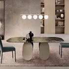 Tavolo Rettangolare in Vetro Martellato Retroargentato Made in Italy - Almo Viadurini