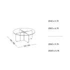Tavolo Rotondo con Piano in Vetro Extrachiaro e Base Champagne - Piacere Viadurini