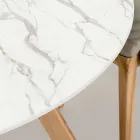Tavolo Rotondo da Esterno in Ceramica Calacatta Oro Made in Italy - Pegaso Viadurini