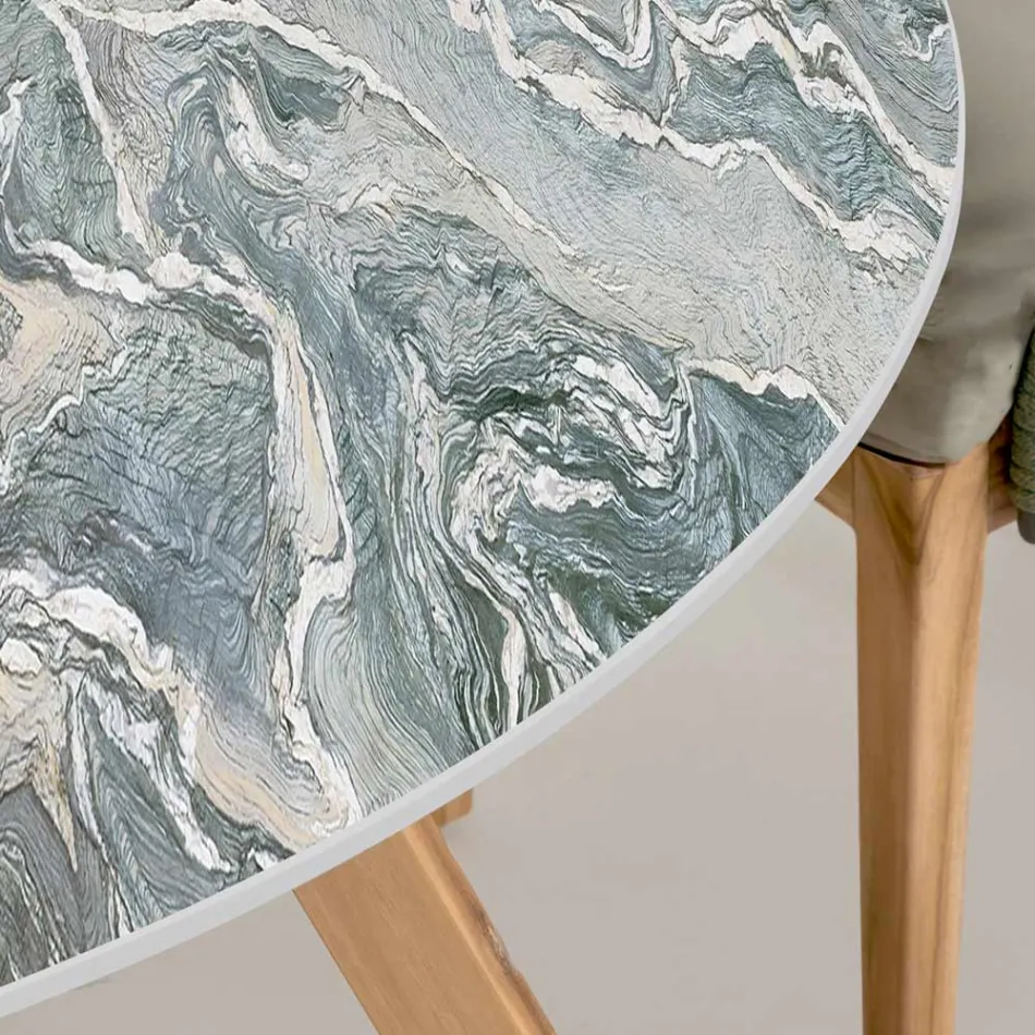 Tavolo Rotondo da Esterno in Ceramica Iconic Ciprus Made in Italy - Pegaso Viadurini