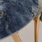 Tavolo Rotondo da Esterno in Ceramica Ocean Blue Made in Italy - Pegaso Viadurini