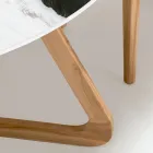 Tavolo Rotondo da Esterno in Ceramica Panda White Made in Italy - Pegaso Viadurini