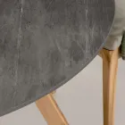 Tavolo Rotondo da Esterno in Ceramica Pietra Grey Made in Italy - Pegaso Viadurini