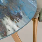 Tavolo Rotondo da Esterno in Ceramica Thunderstorm Made in Italy - Pegaso Viadurini