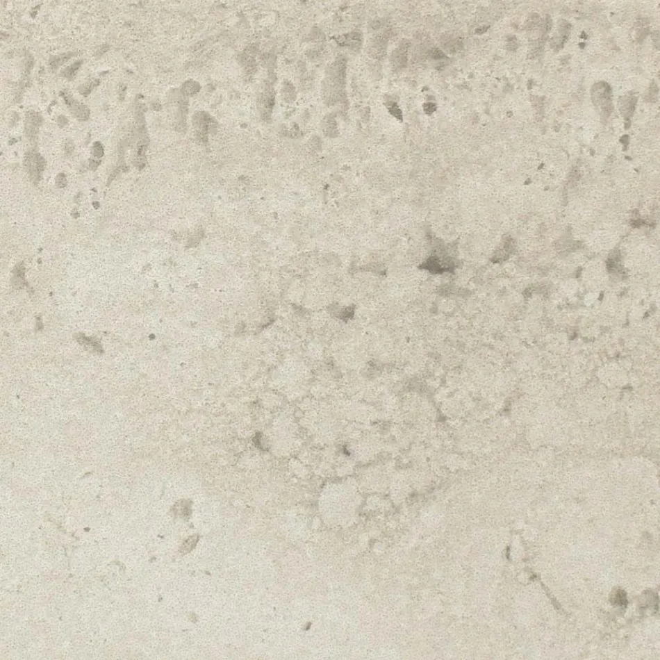 Tavolo Rotondo da Esterno in Ceramica Travertino Chiaro Made in Italy - Pegaso Viadurini