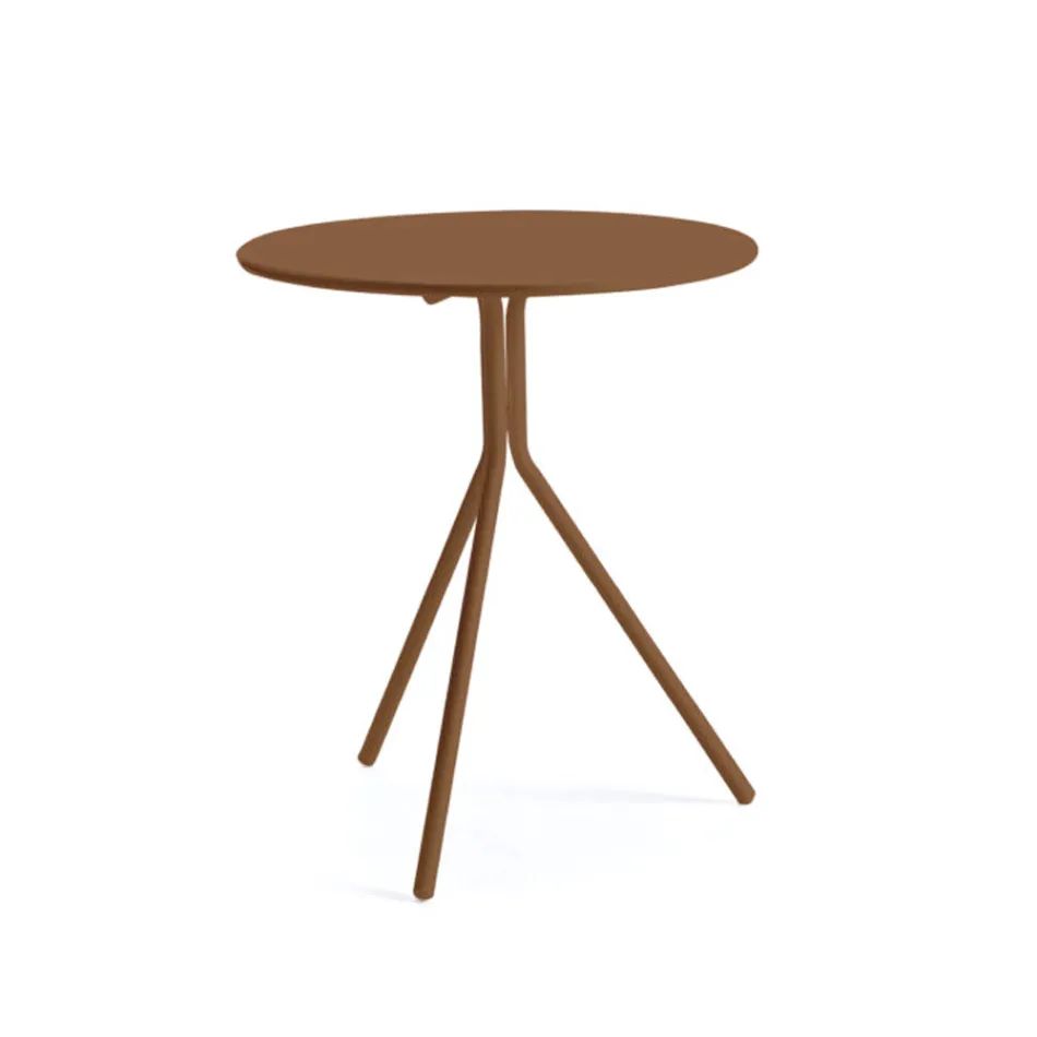 Tavolo Rotondo da Giardino in Acciaio Zincato Fabbricato in Italia - Ralph Viadurini