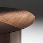 Tavolo Rotondo da Pranzo in Multistrato Impiallacciato in Frassino - Bilancia Viadurini