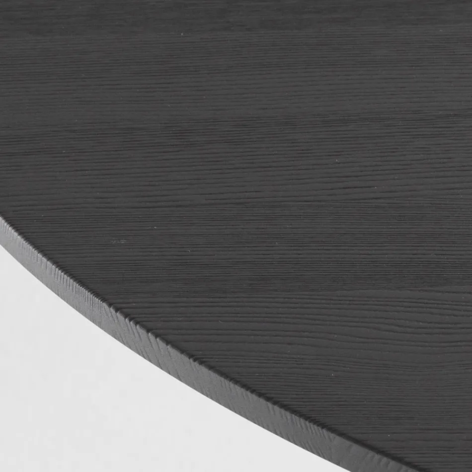 Tavolo Rotondo da Pranzo in Multistrato Impiallacciato in Frassino - Bilancia Viadurini