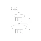 Tavolo Rotondo da Pranzo in Multistrato Impiallacciato in Frassino - Bilancia Viadurini