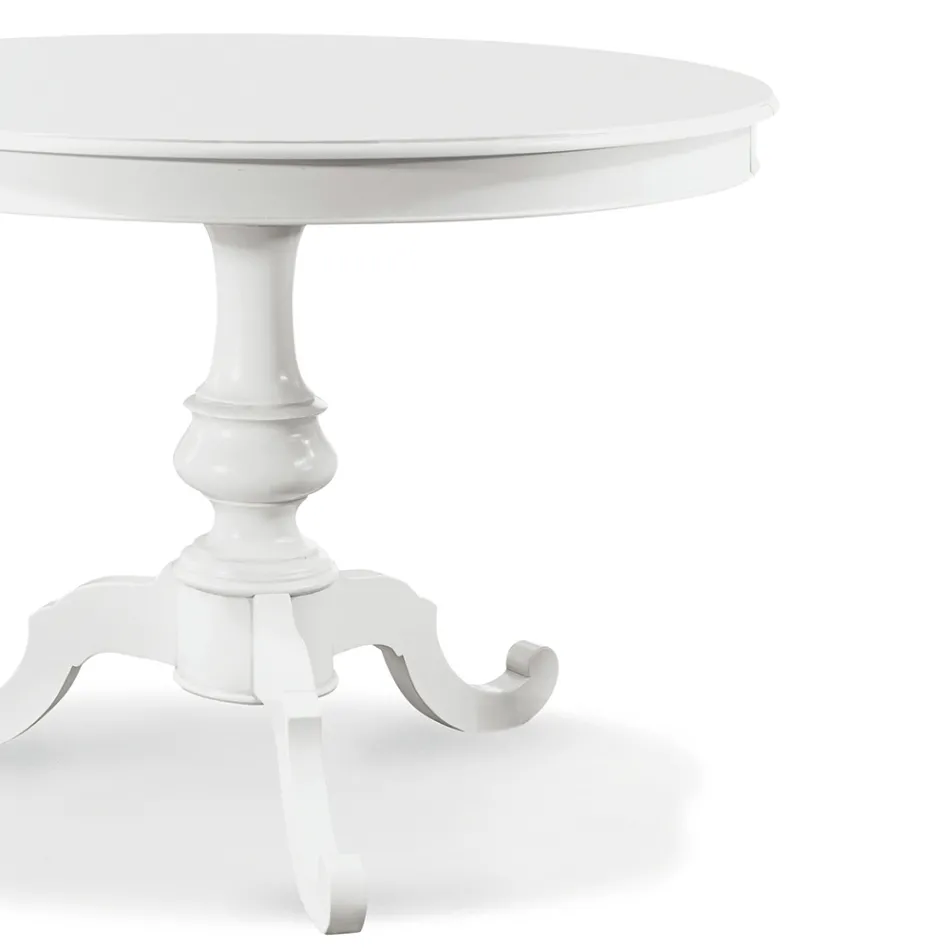 Tavolo Rotondo da Soggiorno Allungabile in Legno Made in Italy - Vittoria Viadurini