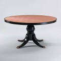Tavolo rotondo design classico in mogano lucido, diametro 150cm, Akim