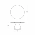 Tavolo Rotondo Design Classico,Ø140 e piano HPL - Ottocento by Slide Viadurini