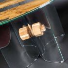 Tavolo rotondo di design in legno di briccola Veneziana e vetro Viadurini