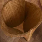 Tavolo Rotondo di Design in Vetro e Frassino Oliato Made in Italy - Madame Viadurini