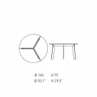 Tavolo Rotondo di Design Moderno in Acciaio e MDF Laccato Colorato - Aronte Viadurini