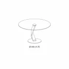 Tavolo Rotondo di Design Moderno in Vetro Extrachiaro Made in Italy – Akka Viadurini