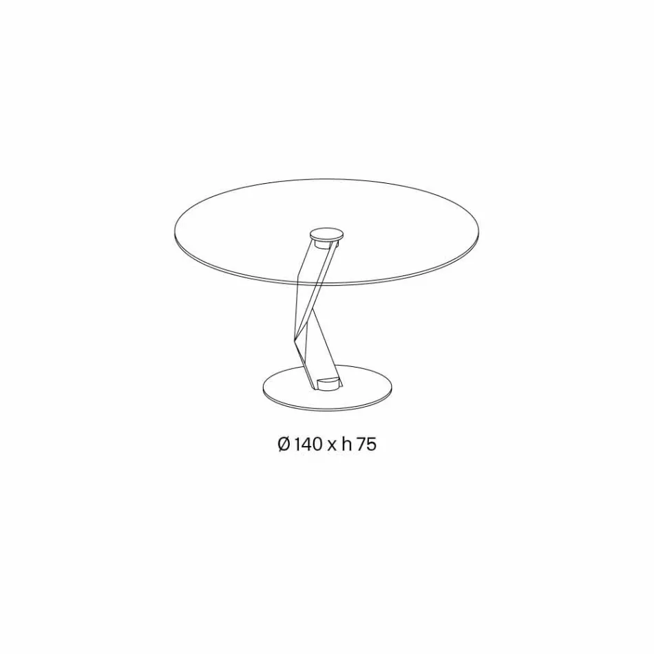 Tavolo Rotondo di Design Moderno in Vetro Extrachiaro Made in Italy – Akka Viadurini