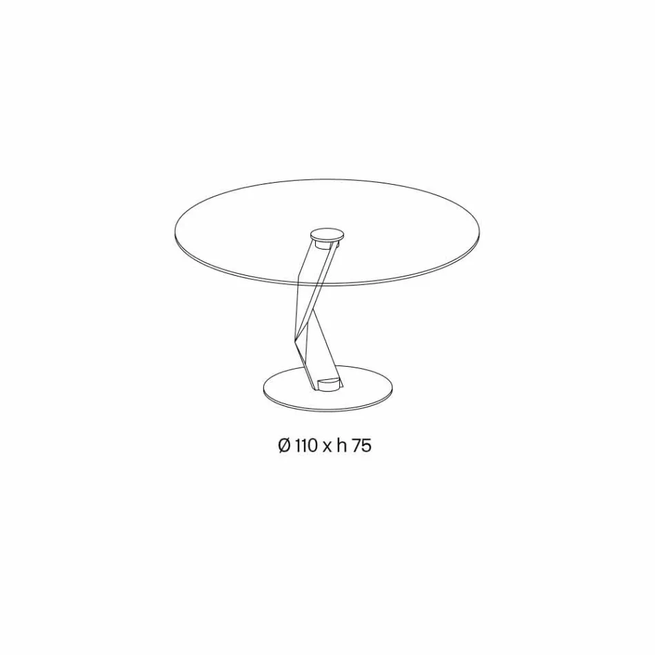 Tavolo Rotondo di Design Moderno in Vetro Extrachiaro Made in Italy – Akka Viadurini