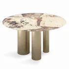 Tavolo Rotondo Fisso con Piano in Ceramica Made in Italy - Forbice  Viadurini