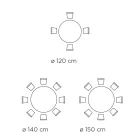 Tavolo Rotondo Fisso con Piano in Ceramica Made in Italy - Forbice  Viadurini
