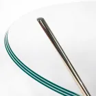 Tavolo rotondo moderno con piano in vetro e base in marmo Adele Viadurini