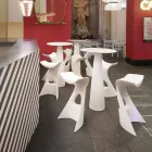 Tavolo rotondo polietilene Slide Hoplà(H110) top in hpl made in Italy Viadurini