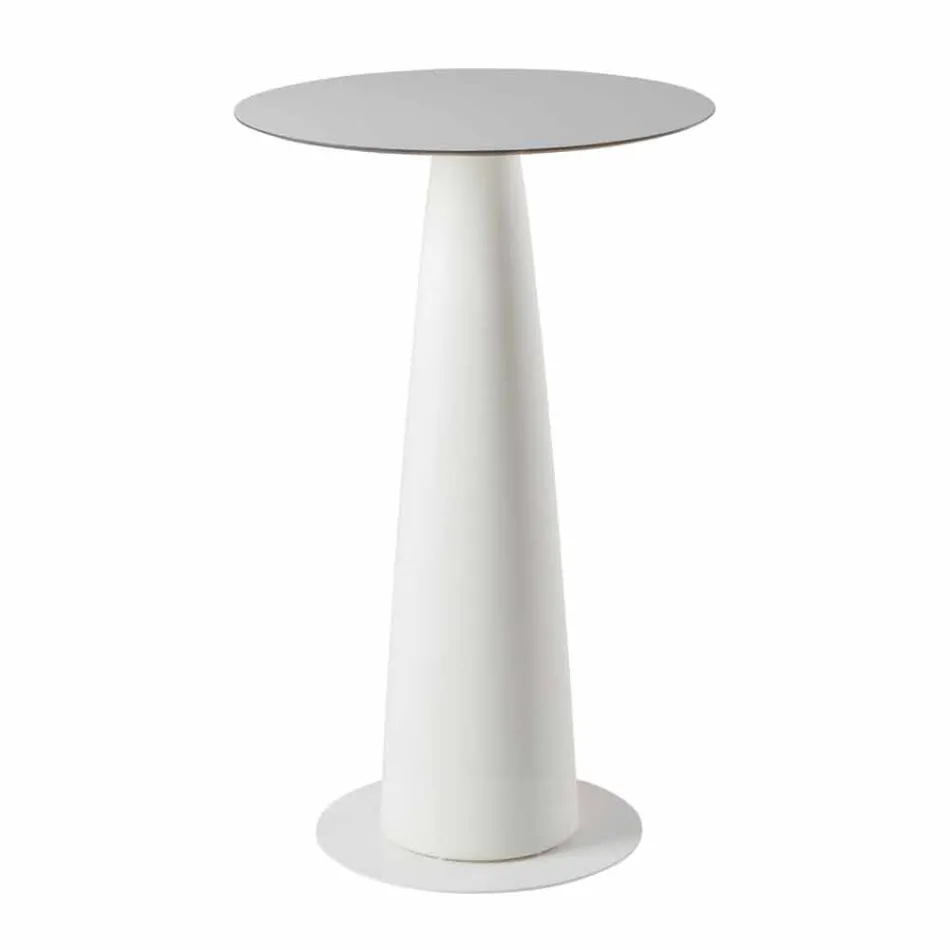 Tavolo rotondo polietilene Slide Hoplà(H110) top in hpl made in Italy Viadurini