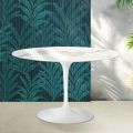 Tavolo Rotondo Tulip Saarinen H 74 cm in Ceramica Florim Statuario Lucido - Scarlet