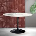 Tavolo Rotondo Tulip Saarinen H 74 cm in Ceramica Florim Statuario Opaco - Scarlet