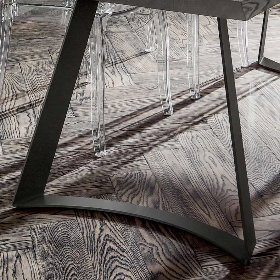 Tavolo Sala da Pranzo con Piano in Rovere Scortecciato Made in Italy - Pinocchio Viadurini