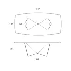 Tavolo Sala da Pranzo Piano in Ceramica Opaca e Gambe in Metallo - Monacco Viadurini