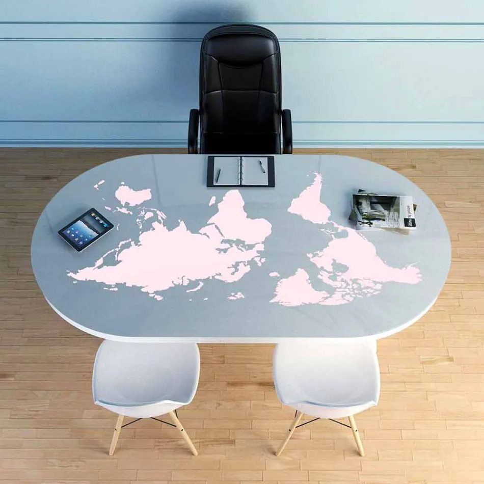 Tavolo scrivania moderno con piano in vetro made in Italy, Pontida Viadurini