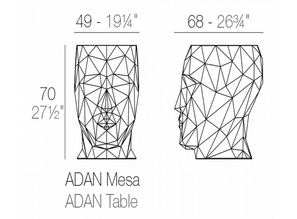 Tavolo / sgabello per esterno di design Adan by Vondom, in polietilene