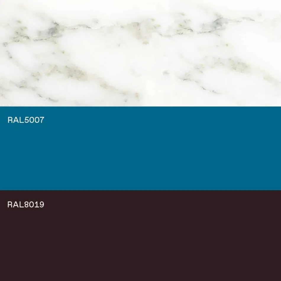 Tavolo Soggiorno Moderno in Acciaio con Piano in Marmo di Design - Aronte Viadurini