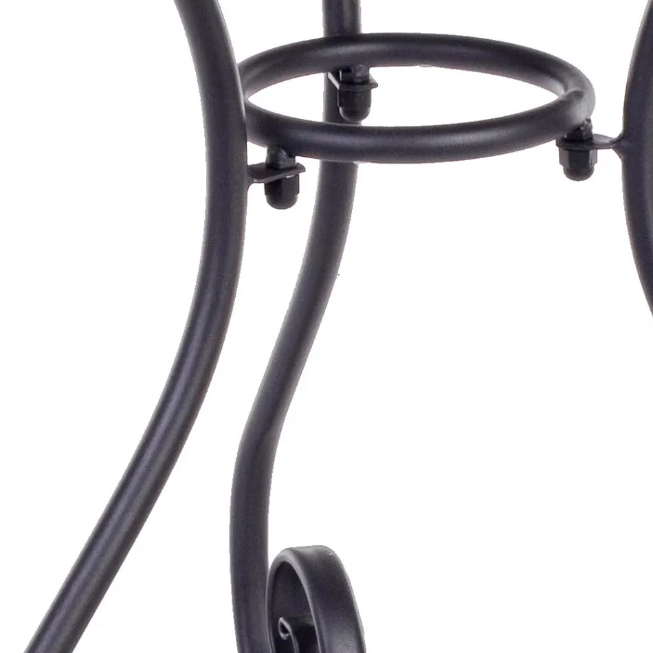 Tavolo Tondo da Giardino Stile Shabby Chich in Acciaio Verniciato - Incanto Viadurini