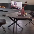 Tavolo Tondo da Pranzo Allungabile a 165 cm con Piano in Ceramica - Pistolero Viadurini