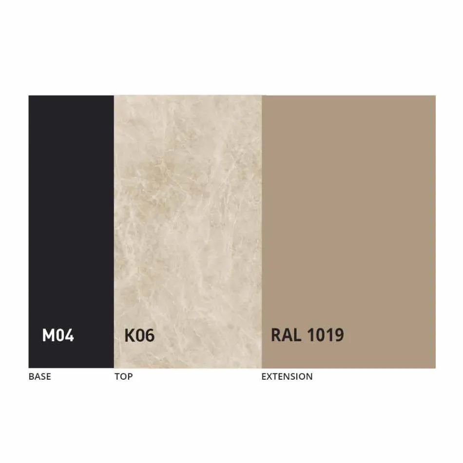 Tavolo Tondo da Pranzo Allungabile a 165 cm con Piano in Ceramica - Pistolero Viadurini