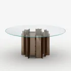 Tavolo Tondo da Pranzo in Vetro Extrachiaro di Design Made in Italy - Duna Viadurini