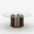 Tavolo Tondo da Pranzo in Vetro Extrachiaro di Design Made in Italy - Duna