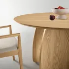 Tavolo Tondo da Sei Persone in Mdf in Tre Colori con Gambe Curve - Argo Viadurini