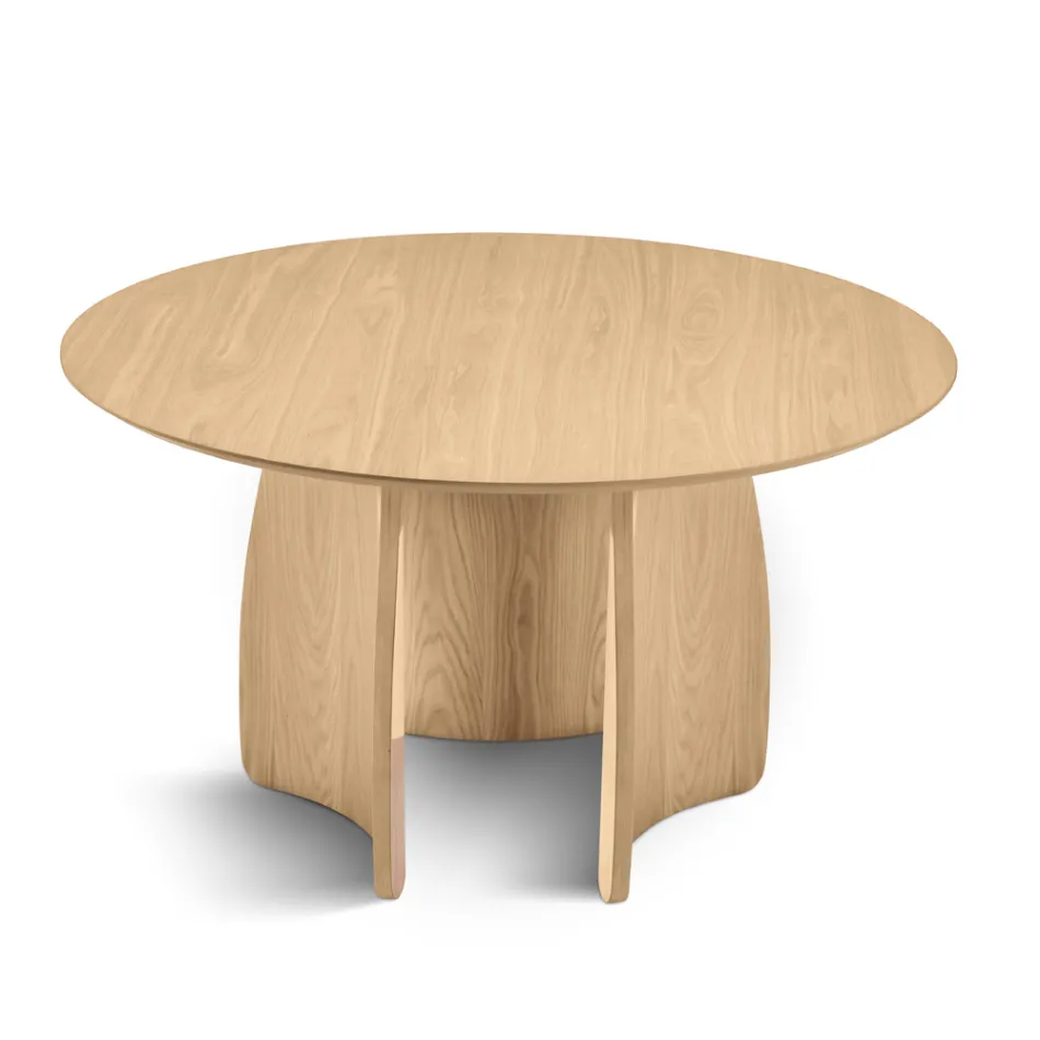 Tavolo Tondo da Sei Persone in Mdf in Tre Colori con Gambe Curve - Argo Viadurini