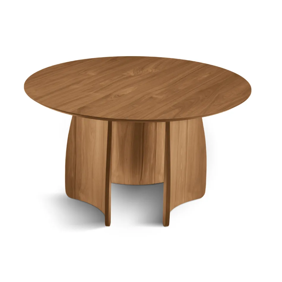 Tavolo Tondo da Sei Persone in Mdf in Tre Colori con Gambe Curve - Argo Viadurini