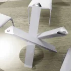 Tavolo tondo di design d.130 piano in cristallo made in Italy Cristal Viadurini